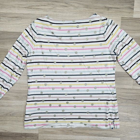 Boden Girls Longsleeve Stripe Shirt Size 14 Colorful Polka Dot - Picture 9 of 9